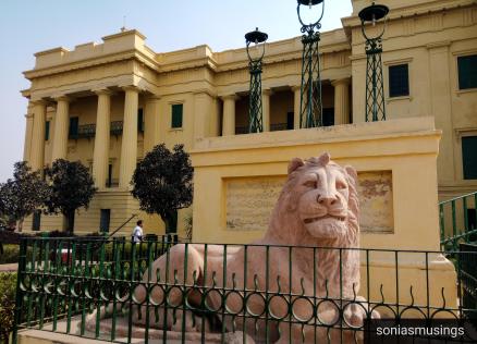 Lion on the left side of Hazarduari Palace