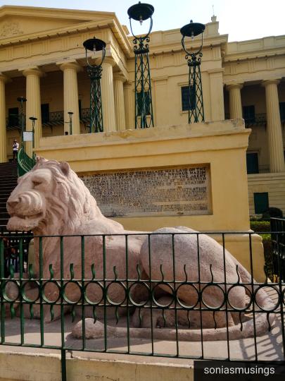 Lion on the right side of Hazarduari Palace