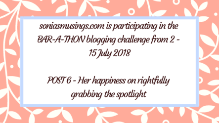 Her happiness on rightfully grabbing the spotlight