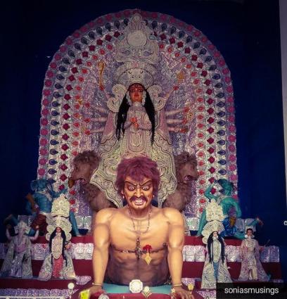 The pujo famous for its gigangtic Asura - Pujo 2017