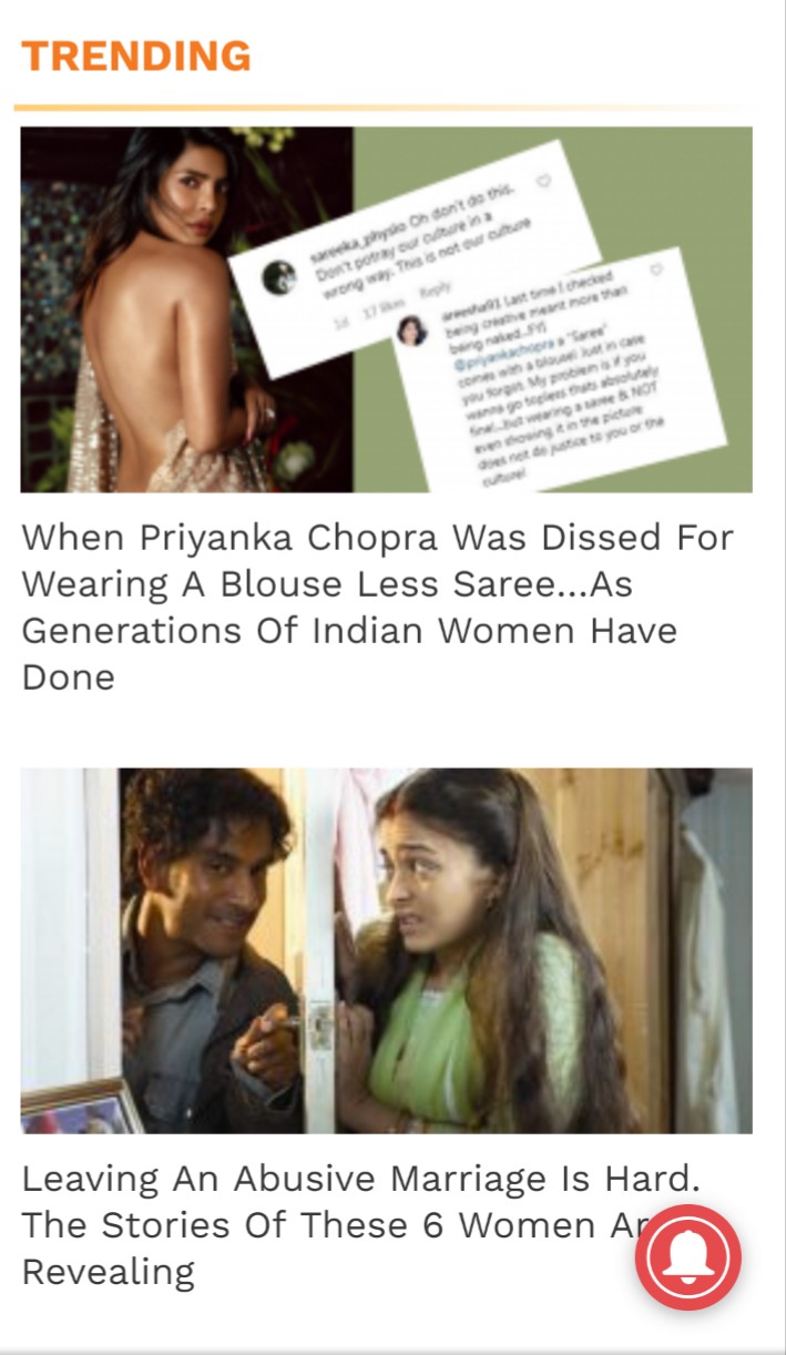 Trending on the Women's Web platform