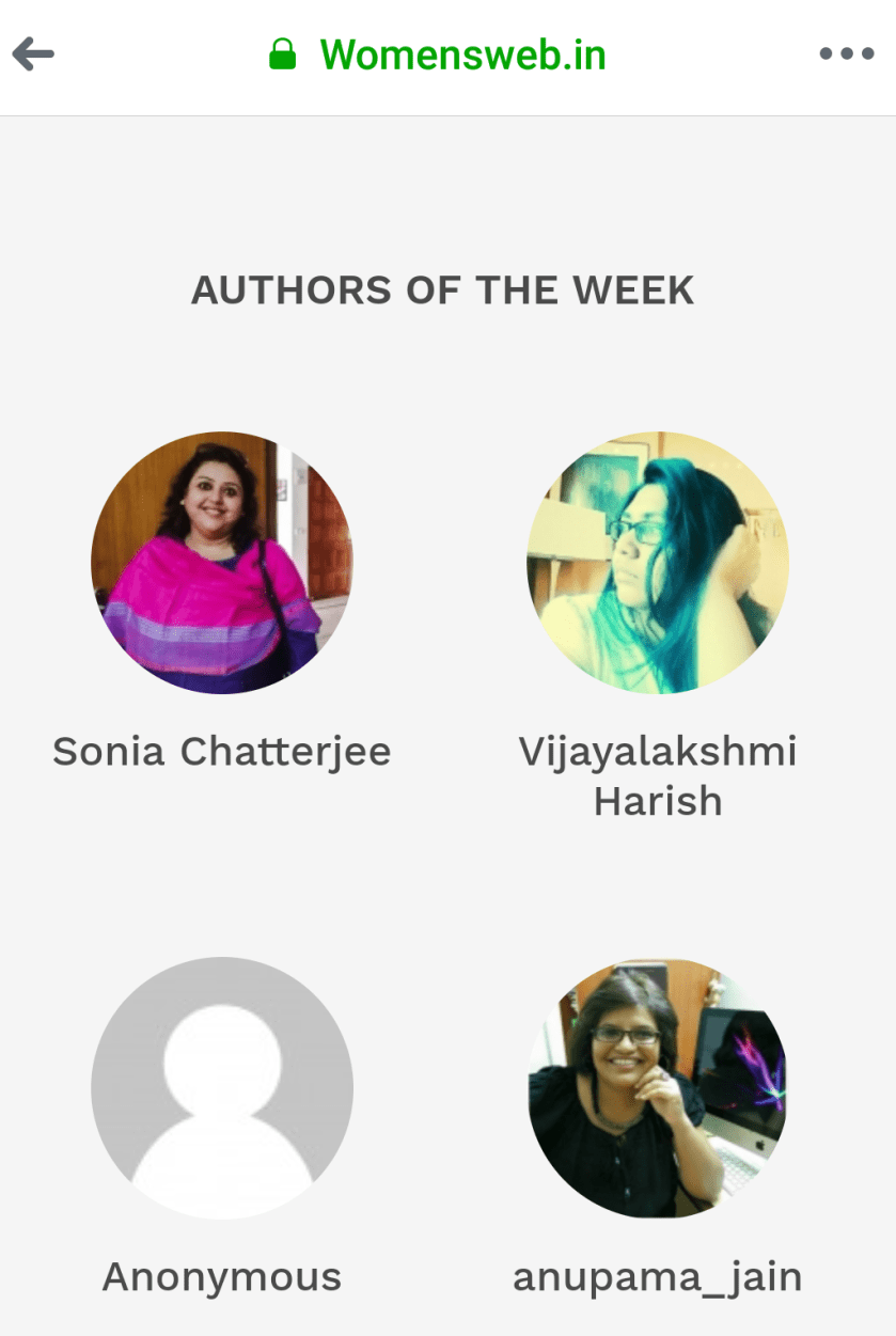 Author of the week @ womensweb