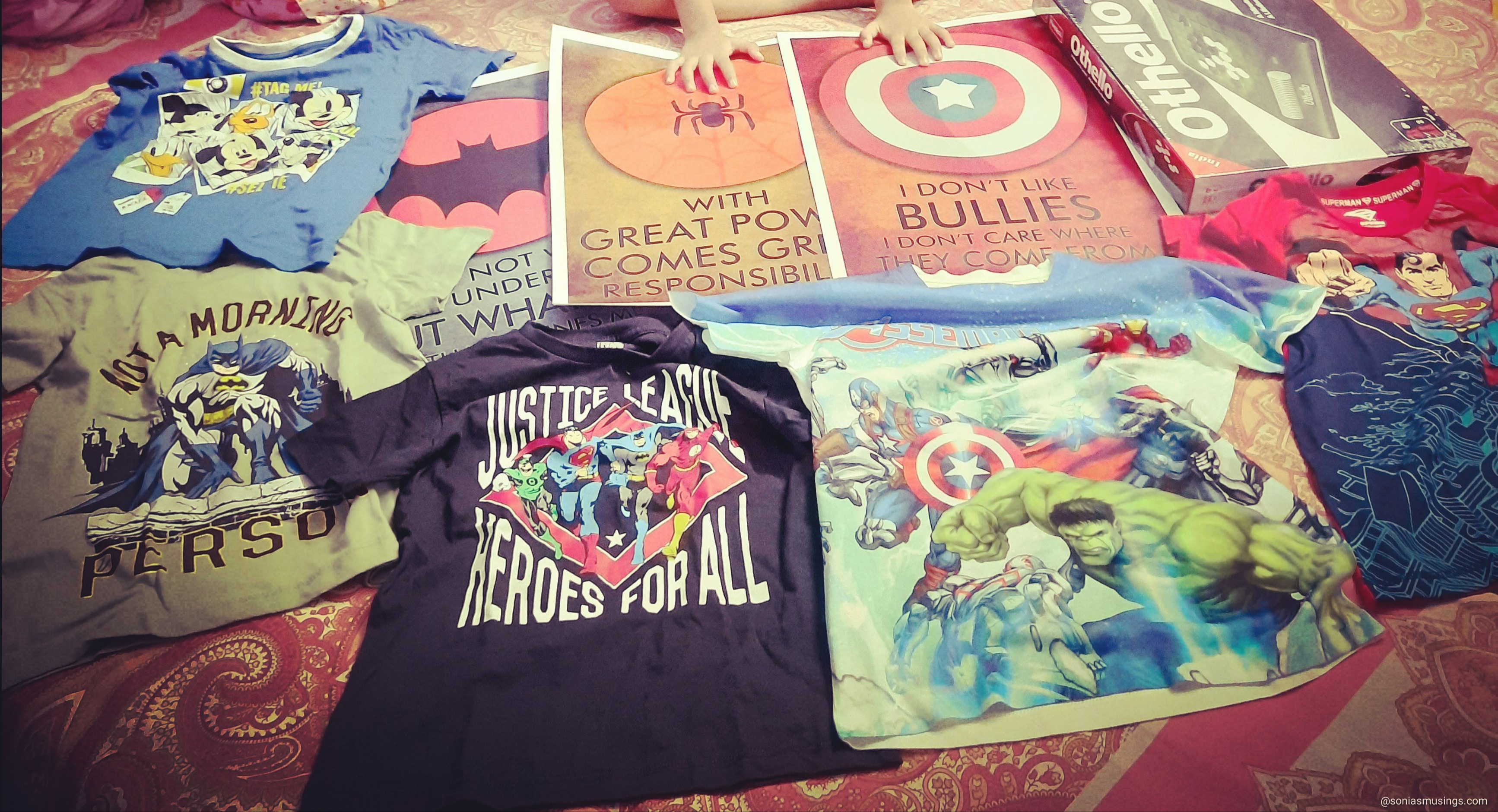 The boy and his superheroes